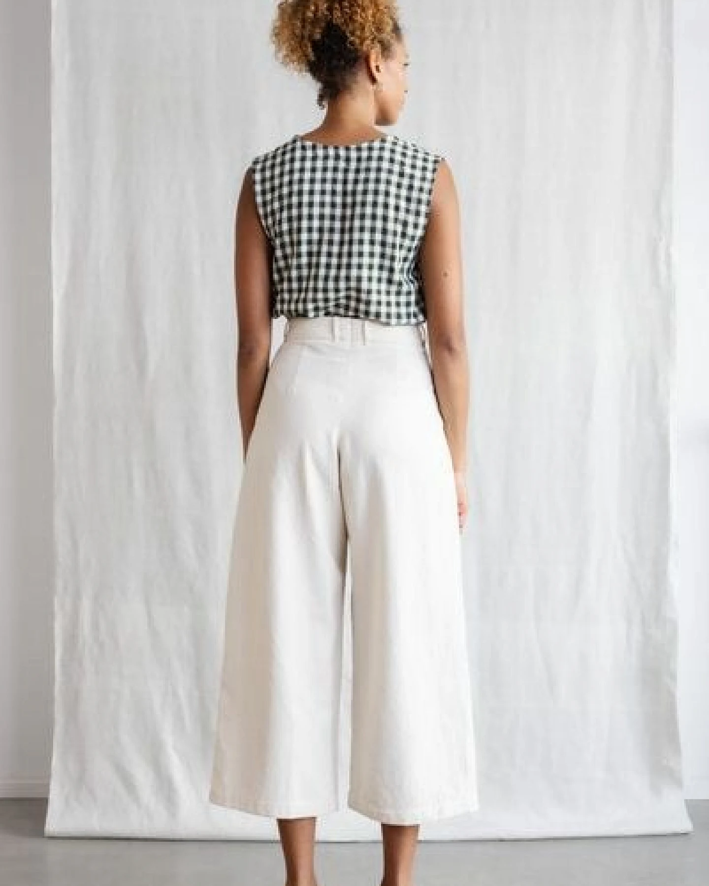 Jyoti - Fair Works Bio-Baumwoll Culotte Awasi Ecru – Ansicht 3