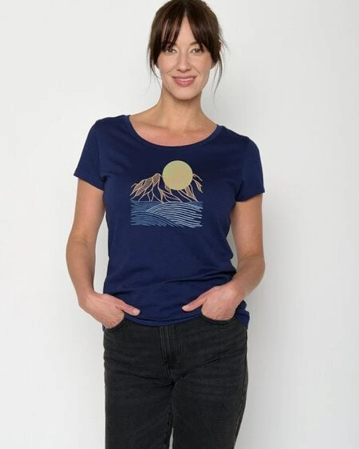 GREENBOMB Mountain Scenery Loves - Sportliches T-Shirt aus Bio-Baumwolle / hochwertiger Print / GOTS / Fair & Vegan
