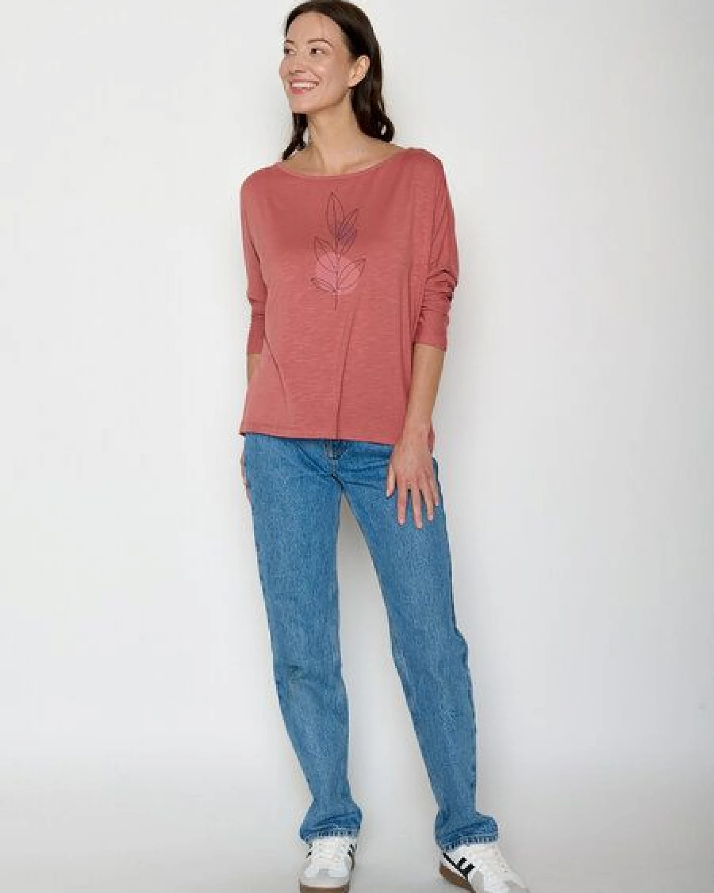 GREENBOMB Bloom Classic Simper - Gemütliches Longsleeve aus Viskose (LENZING ECOVERO) Mix / hochwertiger Print / Fair & Vegan – Ansicht 3