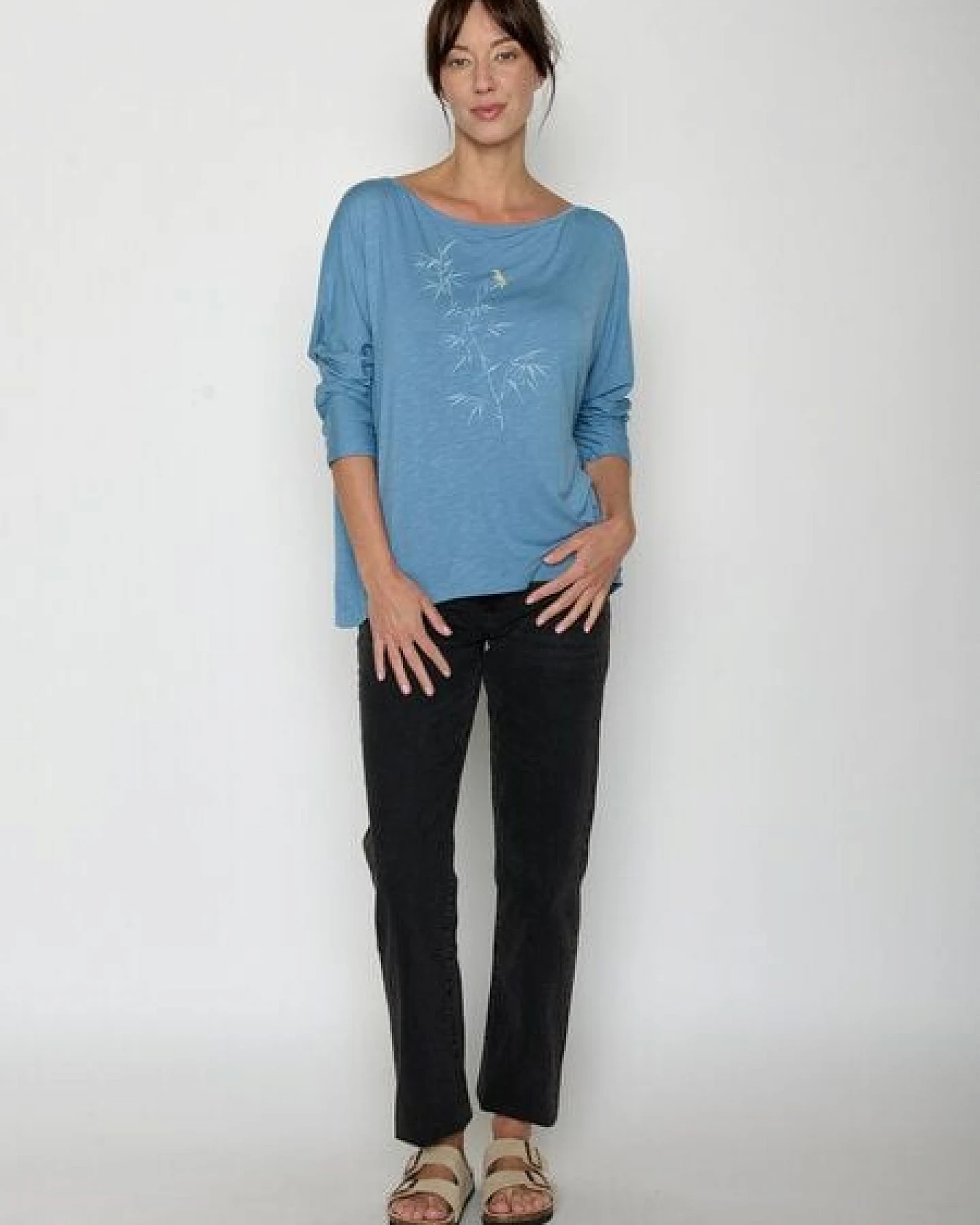 GREENBOMB Dickybird Simper - Gemütliches Longsleeve aus Viskose (LENZING ECOVERO) Mix / hochwertiger Print / Fair & Vegan – Ansicht 3