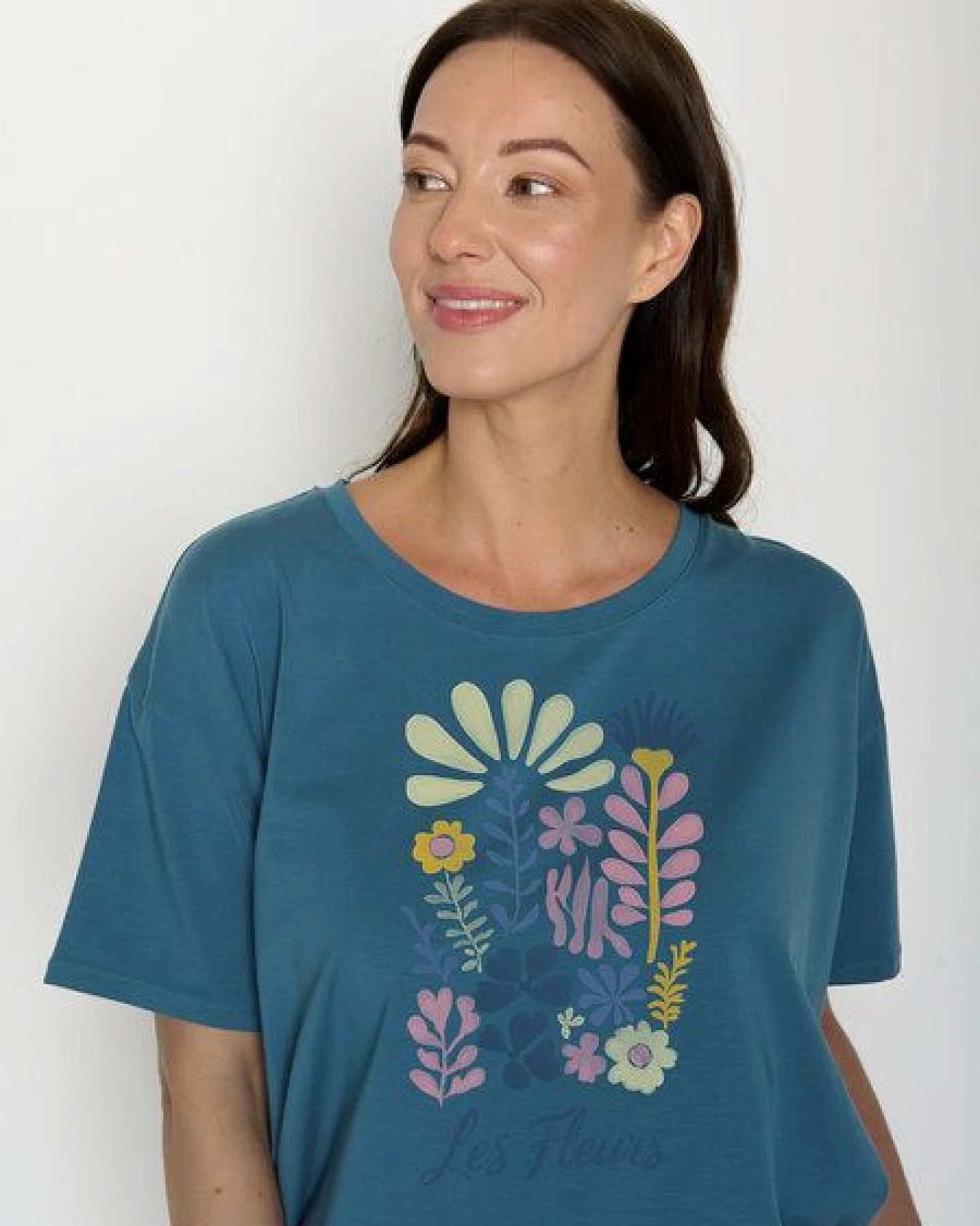 GREENBOMB Les Fleurs Feel - Lässiges T-Shirt aus Bio-Baumwoll-Mix / hochwertiger Print / GOTS / Fair & Vegan – Ansicht 2