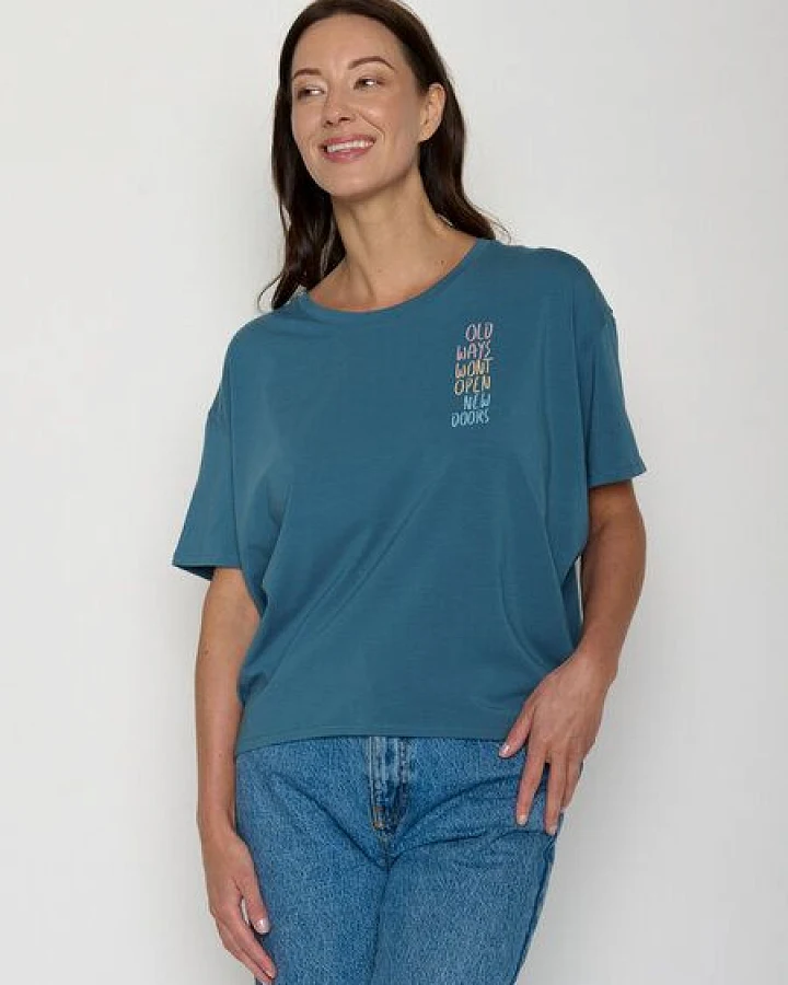 GREENBOMB Old Ways Feel - Lässiges T-Shirt aus Bio-Baumwoll-Mix / hochwertiger Print / GOTS / Fair & Vegan