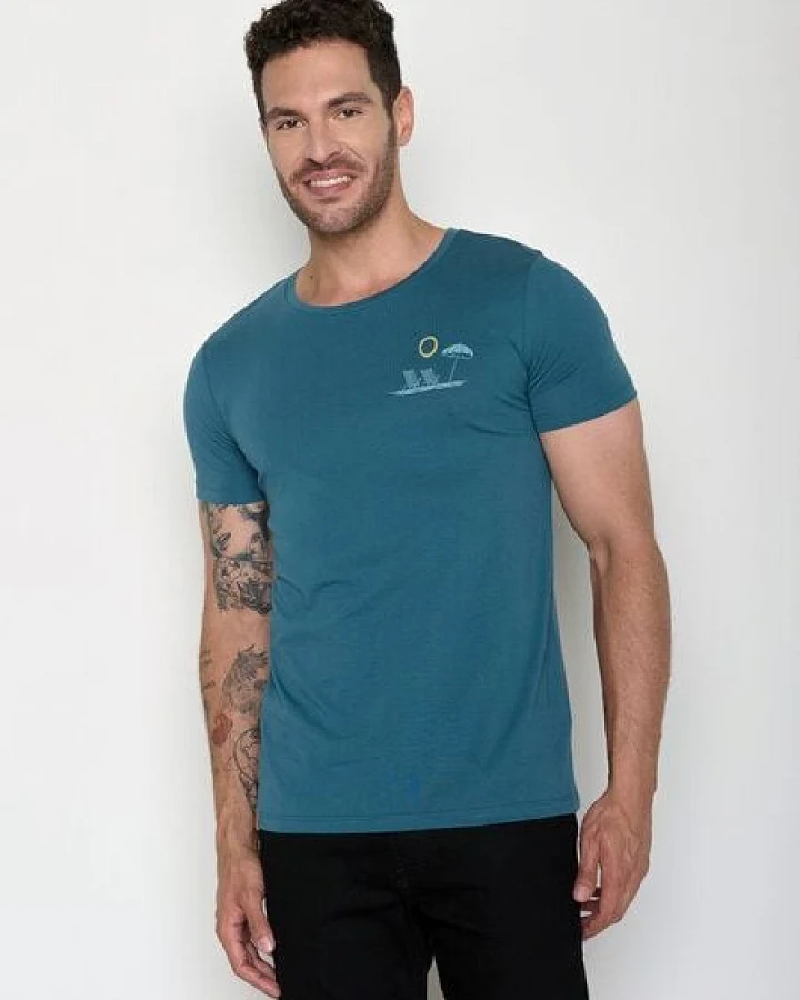 GREENBOMB Beach View Guide - Sportliches T-Shirt aus Bio-Baumwolle / hochwertiger Print / GOTS / Fair & Vegan