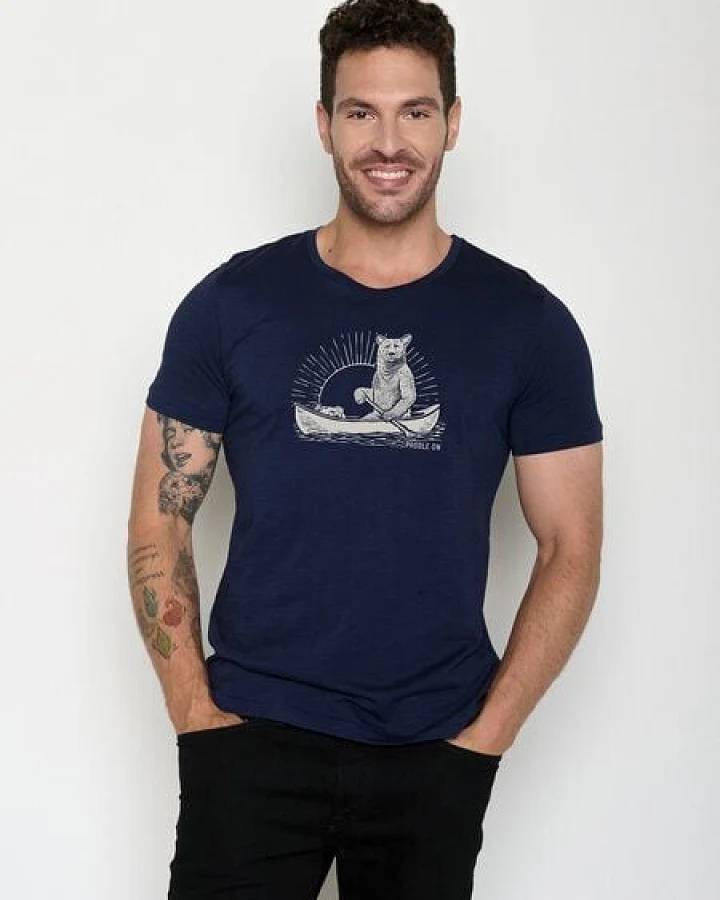 GREENBOMB Bear Canoe Spice - Sportliches T-Shirt aus Bio-Baumwolle / hochwertiger Print / GOTS / Fair & Vegan
