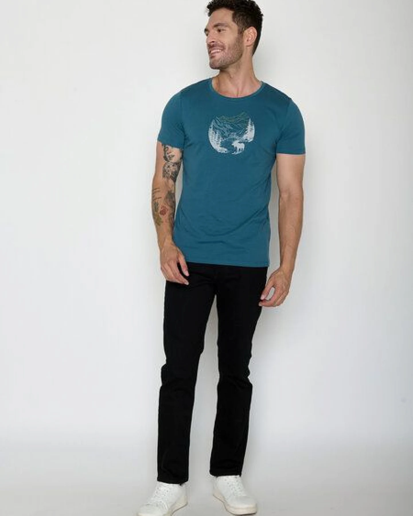 GREENBOMB Moose Creek Guide - Sportliches T-Shirt aus Bio-Baumwolle / hochwertiger Print / GOTS / Fair & Vegan – Ansicht 3