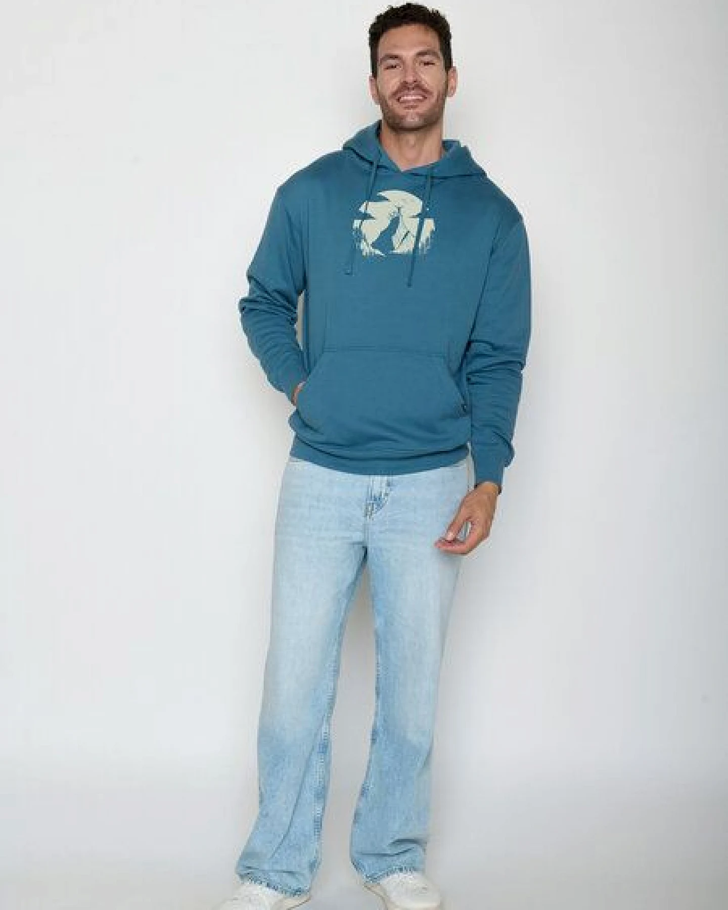 GREENBOMB Nature Clouds Ride Joy - Gemütlicher Hoodie aus Bio-Baumwolle / hochwertiger Print / GOTS / Fair & Vegan – Ansicht 3