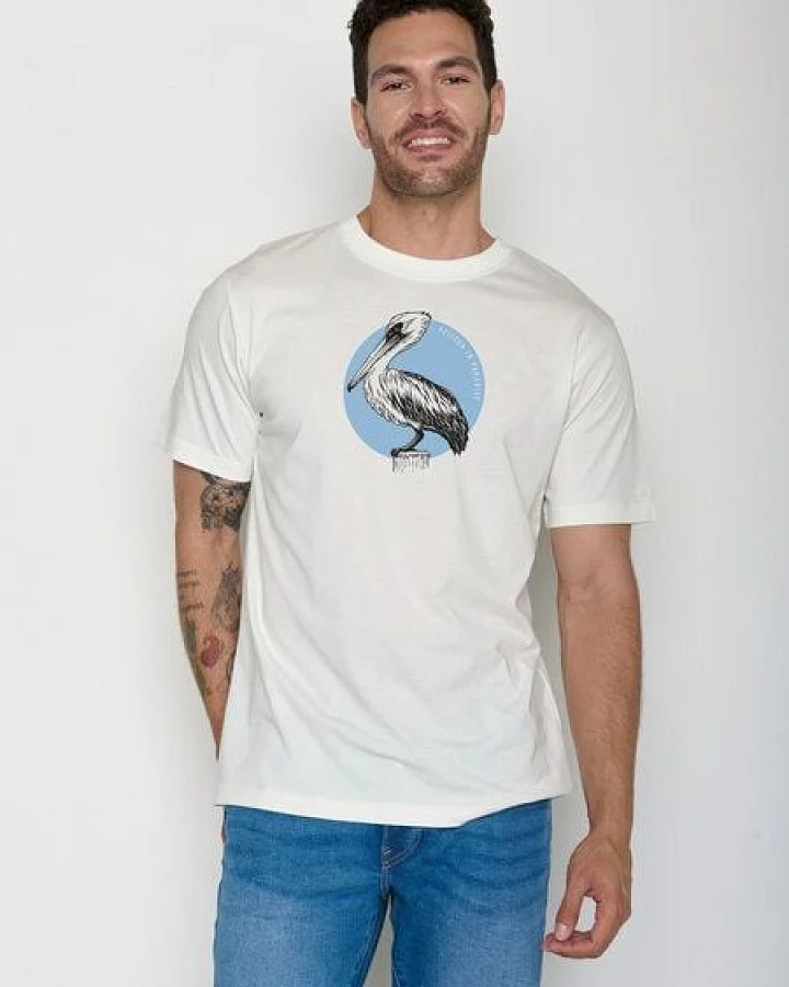 GREENBOMB Pelican Paradise Fusion - Lässiges Oversize-T-Shirt aus Bio-Baumwolle / hochwertiger Print / GOTS / Fair & Vegan