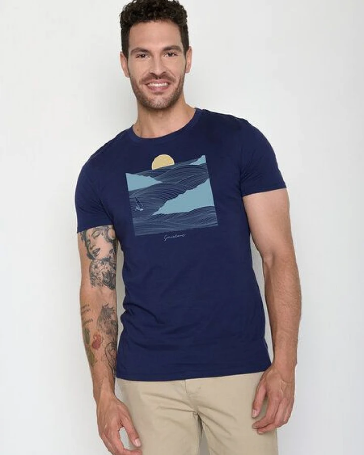 GREENBOMB Surf Cliff Guide - Sportliches T-Shirt aus Bio-Baumwolle / hochwertiger Print / GOTS / Fair & Vegan