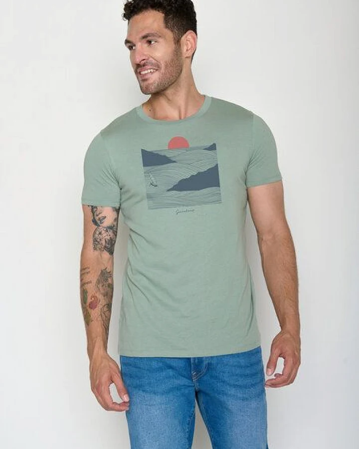 GREENBOMB Surf Cliff Guide - Sportliches T-Shirt aus Bio-Baumwolle / hochwertiger Print / GOTS / Fair & Vegan