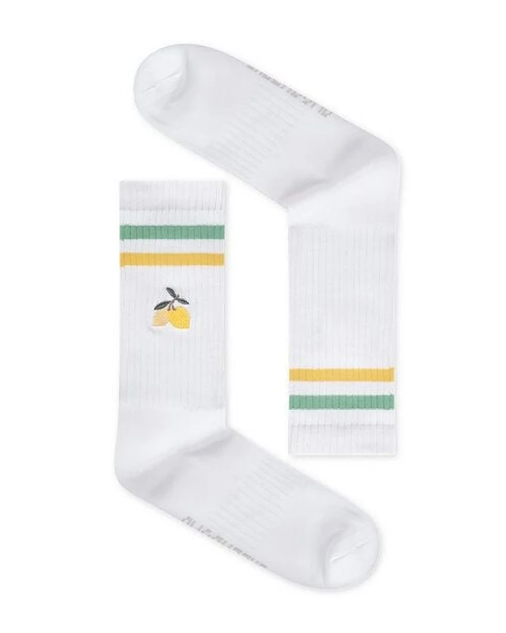 GREENBOMB Lemon Tennis Socks - Lässige Socken aus Bio-Baumwoll Mix / hochwertiger Print / Fair & Vegan
