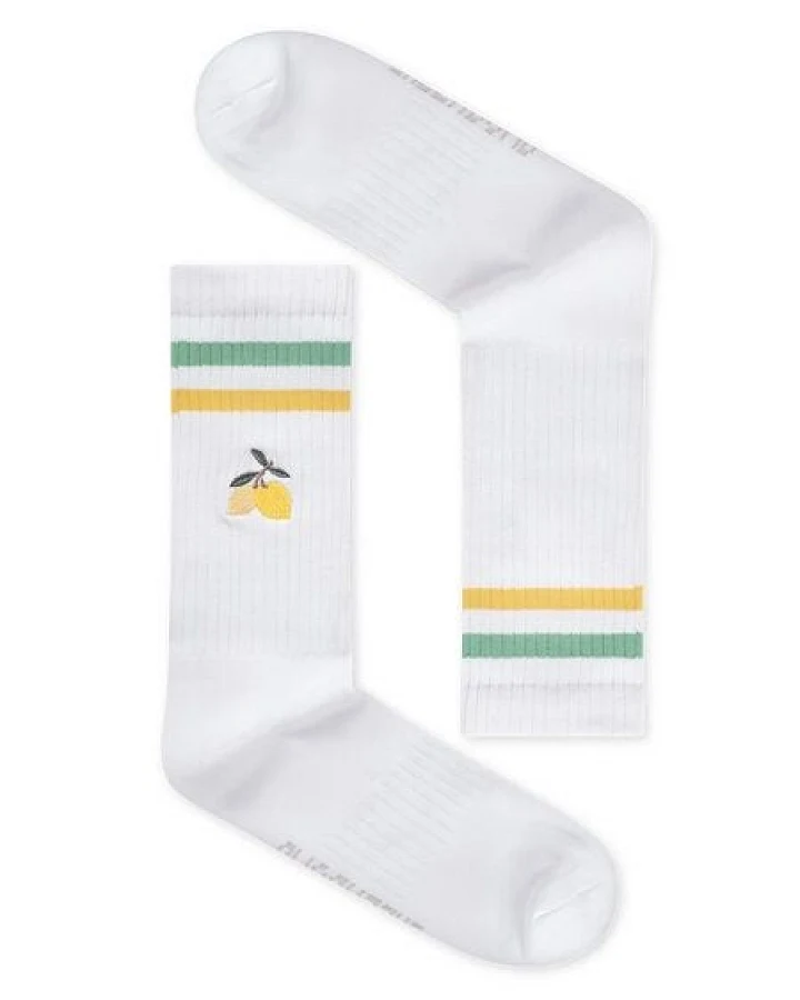 GREENBOMB Lemon Tennis Socks - Lässige Socken aus Bio-Baumwoll Mix / hochwertiger Print / Fair & Vegan
