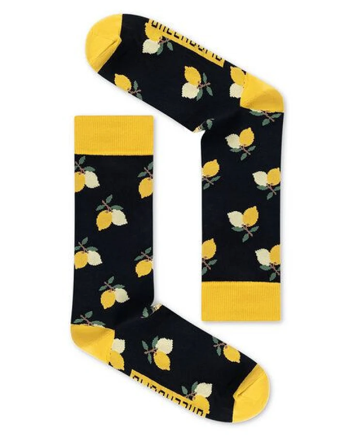 GREENBOMB Lemons Socks - Lässige Socken aus Bio-Baumwoll Mix / hochwertiger Print / Fair & Vegan
