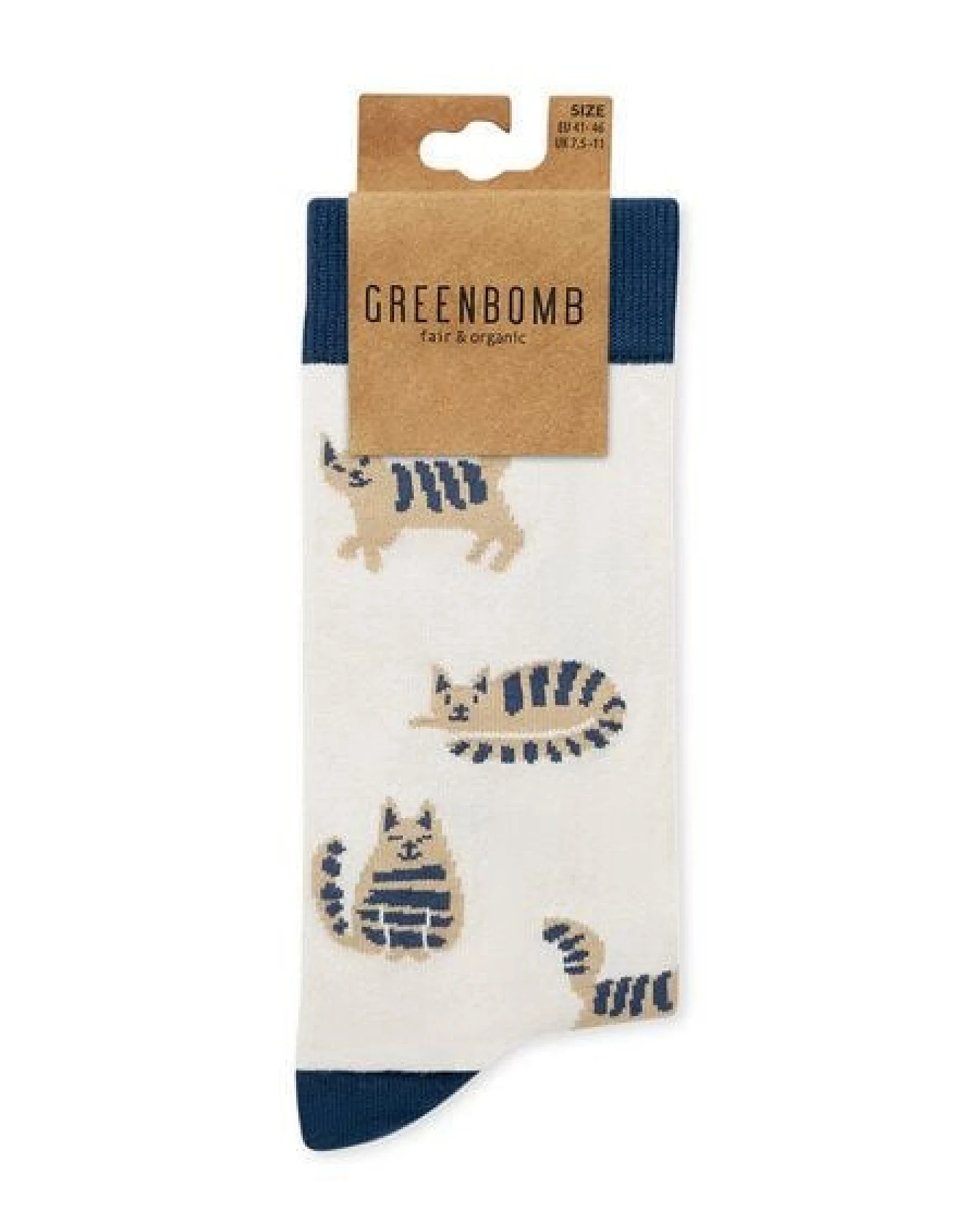 GREENBOMB Cats Socks - Lässige Socken aus Bio-Baumwoll Mix / hochwertiger Print / Fair & Vegan – Ansicht 2