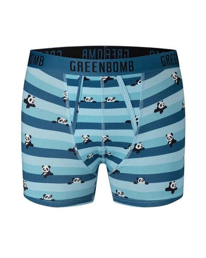 GREENBOMB Panda Stripes 2 Trunk - Figurbetonte Trunk aus Bio-Baumwoll Mix / hochwertiger Print / GOTS / Fair & Vegan