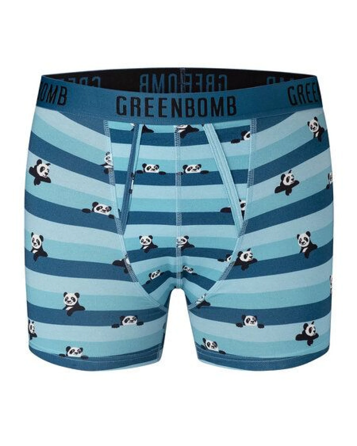 GREENBOMB Panda Stripes 2 Trunk - Figurbetonte Trunk aus Bio-Baumwoll Mix / hochwertiger Print / GOTS / Fair & Vegan – Ansicht 3