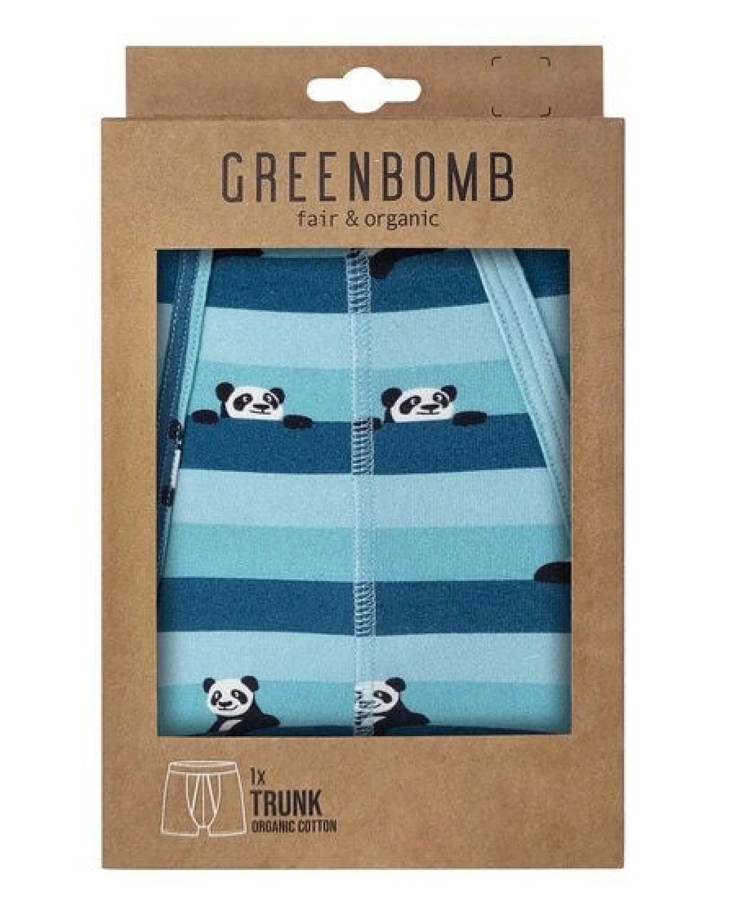 GREENBOMB Panda Stripes 2 Trunk - Figurbetonte Trunk aus Bio-Baumwoll Mix / hochwertiger Print / GOTS / Fair & Vegan – Ansicht 4