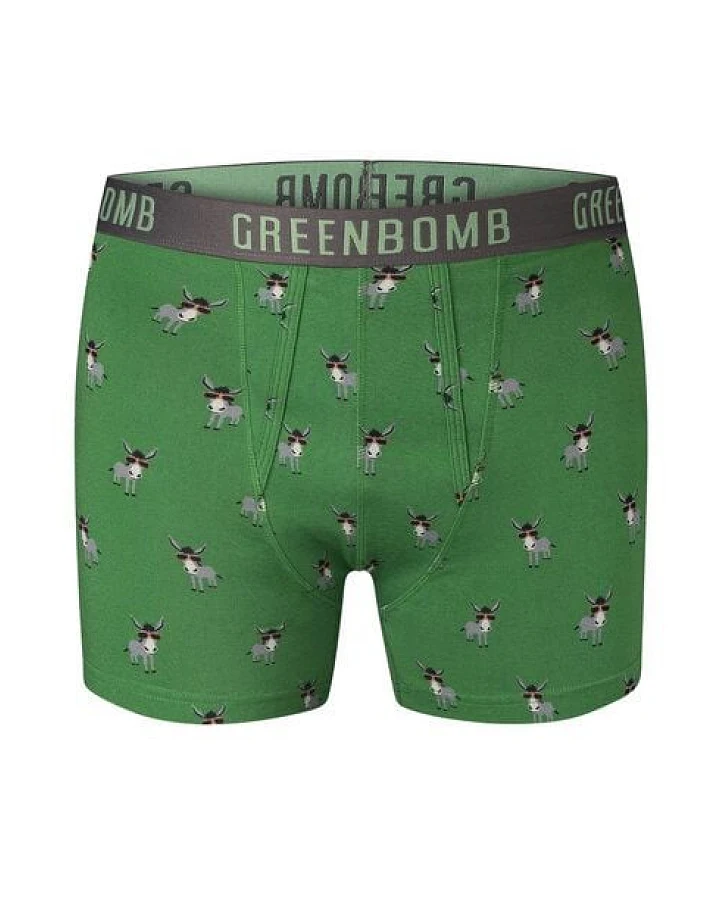 GREENBOMB Funky Donkey Trunk - Figurbetonte Trunk aus Bio-Baumwoll Mix / hochwertiger Print / GOTS / Fair & Vegan