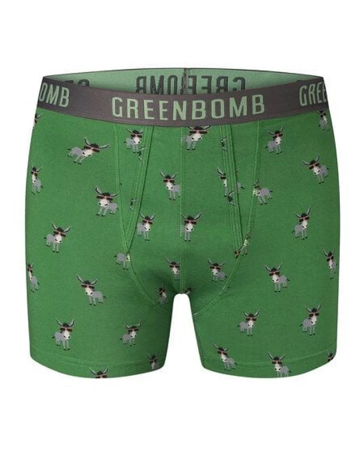 GREENBOMB Funky Donkey Trunk - Figurbetonte Trunk aus Bio-Baumwoll Mix / hochwertiger Print / GOTS / Fair & Vegan