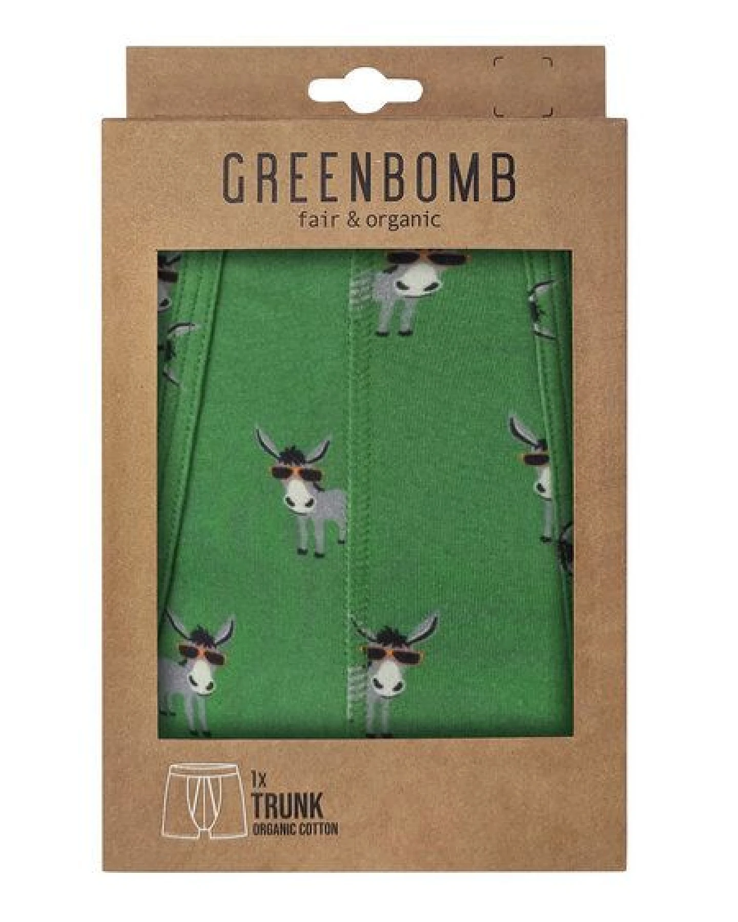 GREENBOMB Funky Donkey Trunk - Figurbetonte Trunk aus Bio-Baumwoll Mix / hochwertiger Print / GOTS / Fair & Vegan – Ansicht 2