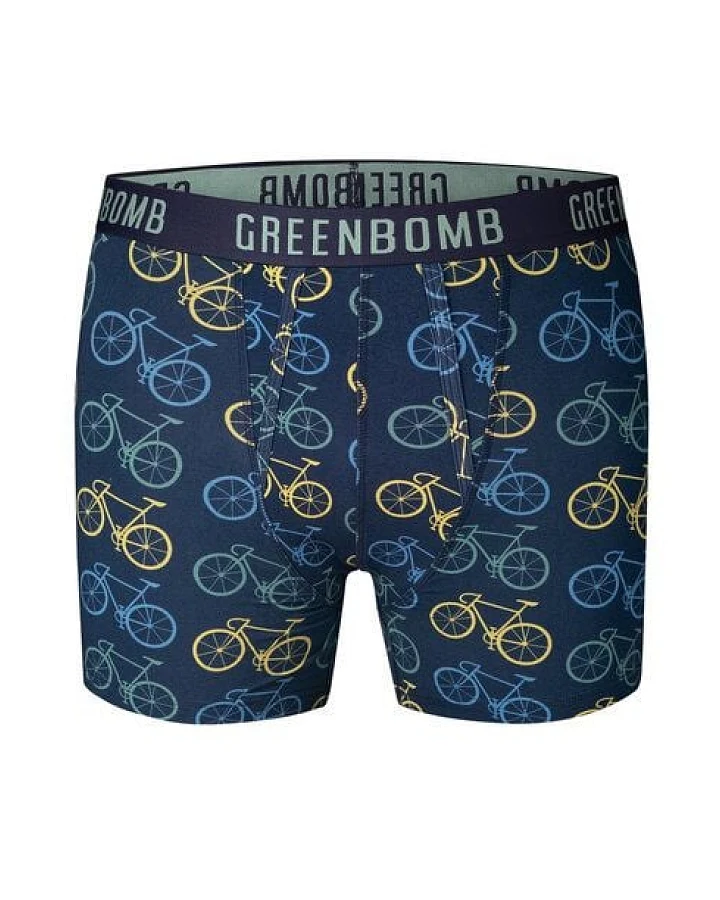 GREENBOMB Bike Big 4 Trunk - Figurbetonte Trunk aus Bio-Baumwoll Mix / hochwertiger Print / GOTS / Fair & Vegan
