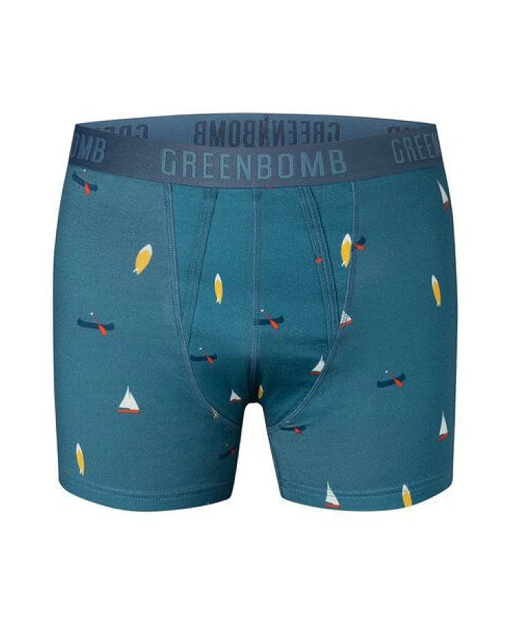GREENBOMB Boards and Boats Trunk - Figurbetonte Trunk aus Bio-Baumwoll Mix / hochwertiger Print / GOTS / Fair & Vegan
