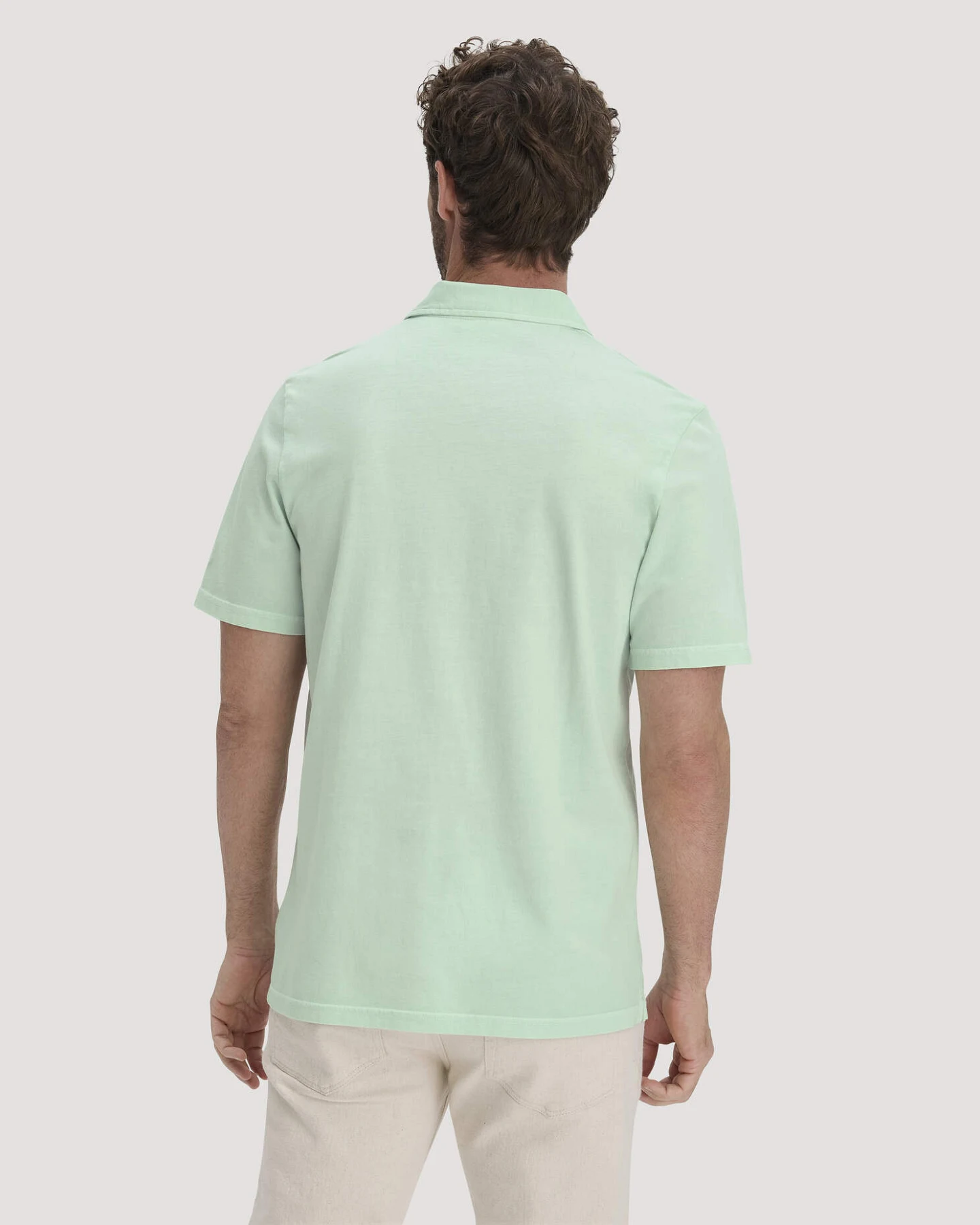 hessnatur Herren Jersey Polo Regular aus Bio-Baumwolle - grün - Größe 54 – Ansicht 3