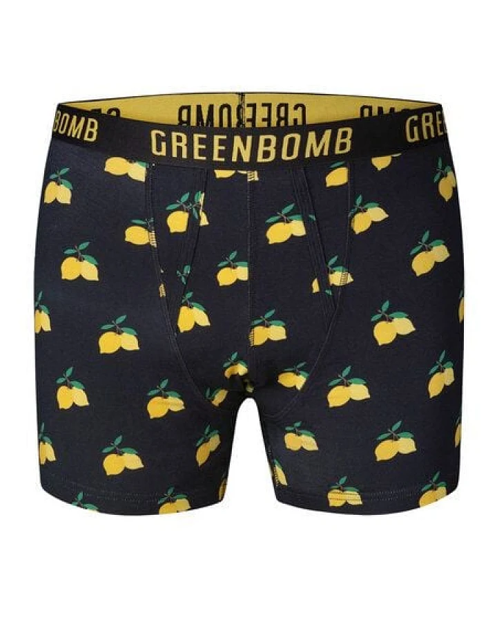 GREENBOMB Lemons Trunk - Figurbetonte Trunk aus Bio-Baumwoll Mix / hochwertiger Print / GOTS / Fair & Vegan