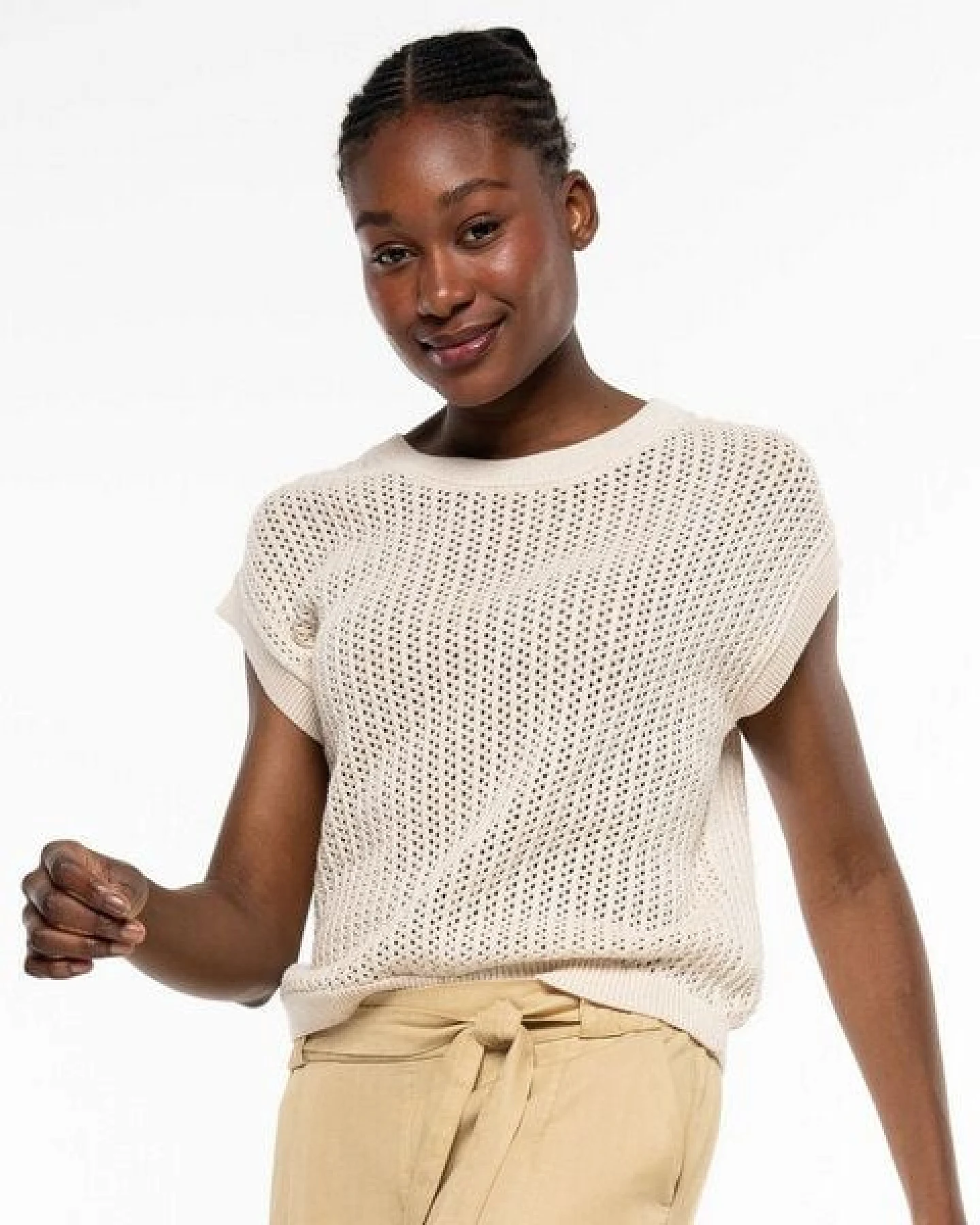 Alma & Lovis Pullunder im lockeren Strick aus Organic Cotton – Ansicht 4
