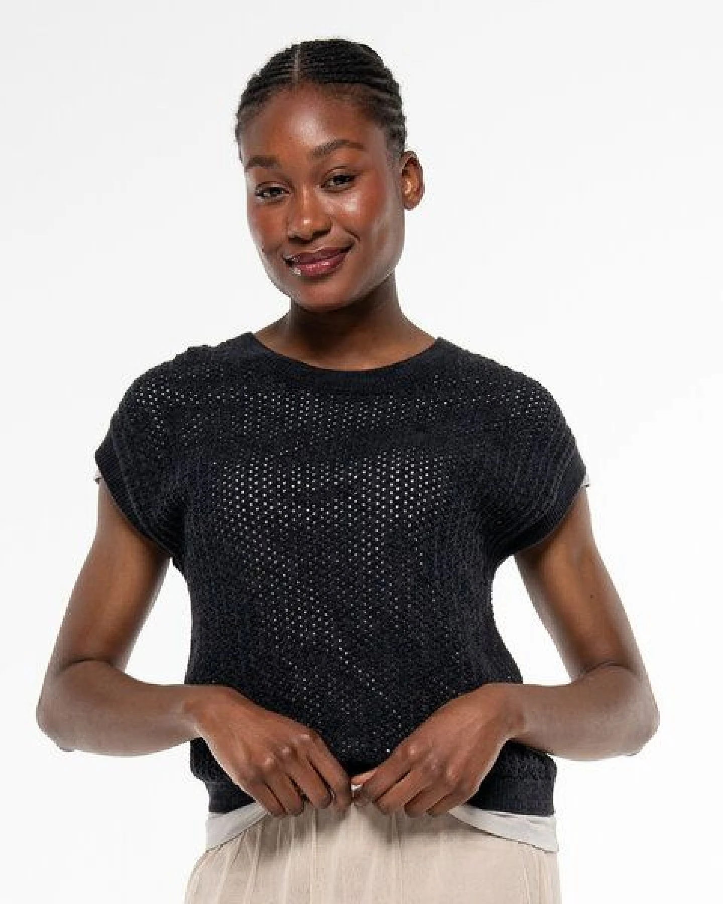 Alma & Lovis Pullunder im lockeren Strick aus Organic Cotton – Ansicht 4