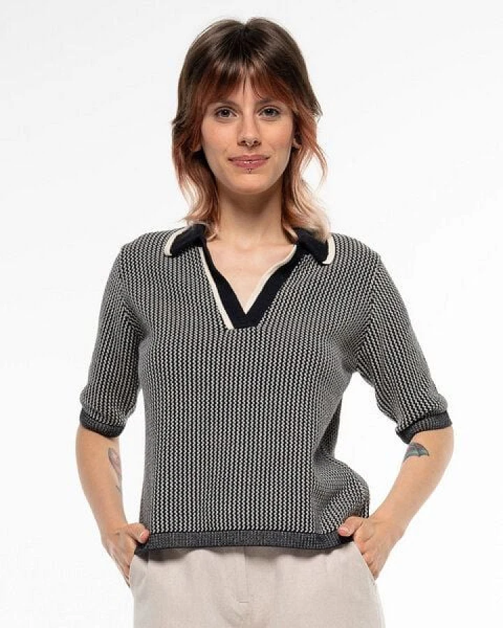 Alma & Lovis Edles Strick-Poloshirt aus Organic Cotton