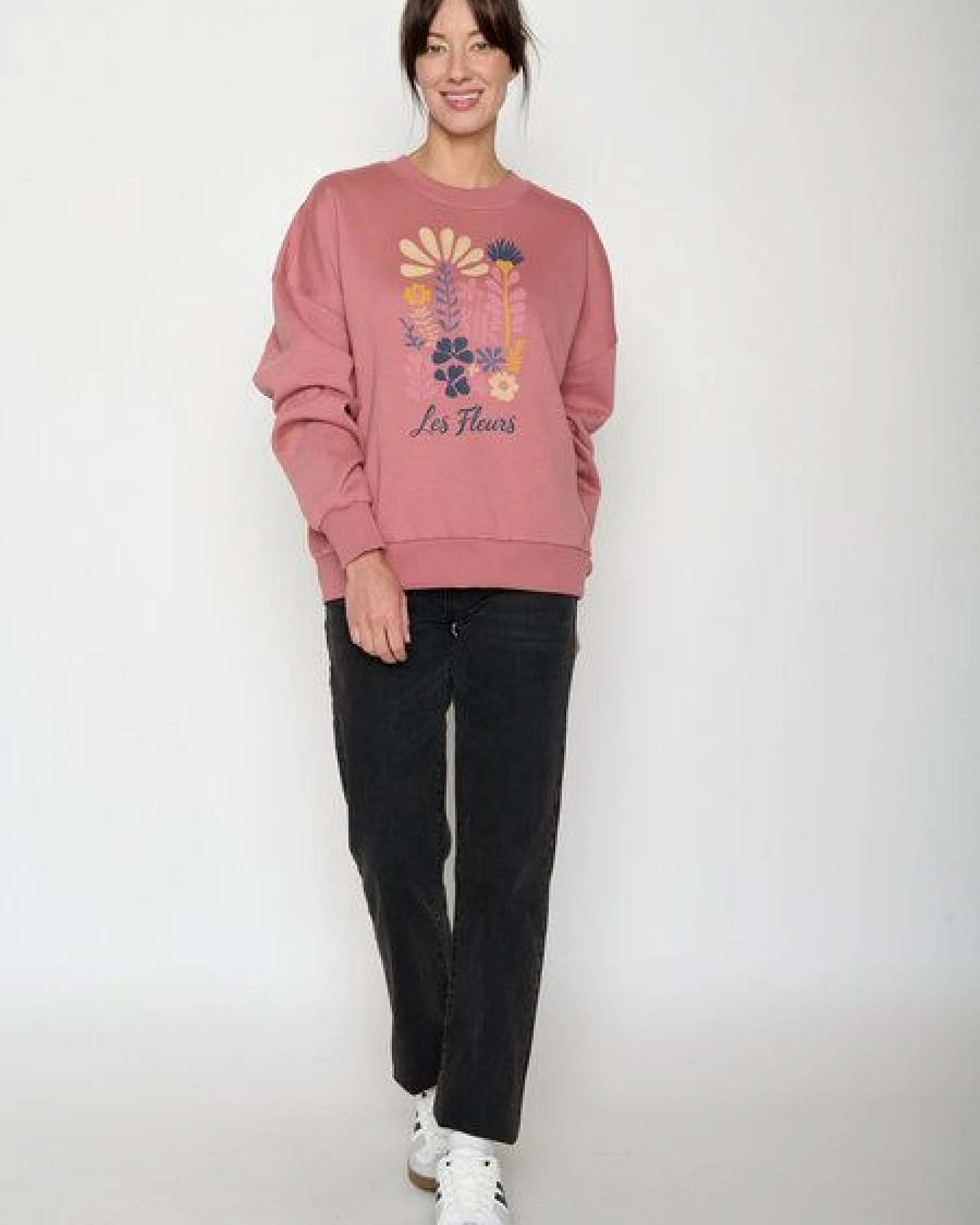 GREENBOMB Les Fleurs Core - Lässiges Sweatshirt aus Bio-Baumwolle / hochwertiger Print / GOTS / Fair & Vegan – Ansicht 3