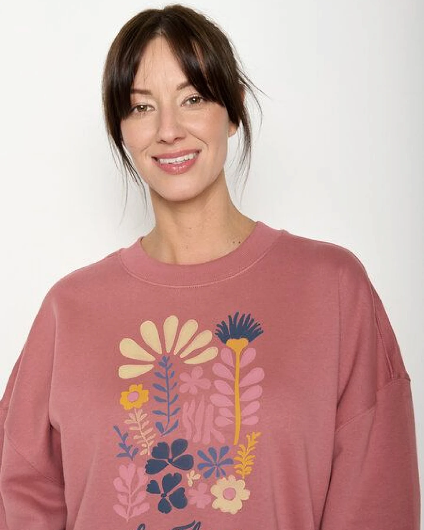 GREENBOMB Les Fleurs Core - Lässiges Sweatshirt aus Bio-Baumwolle / hochwertiger Print / GOTS / Fair & Vegan – Ansicht 2