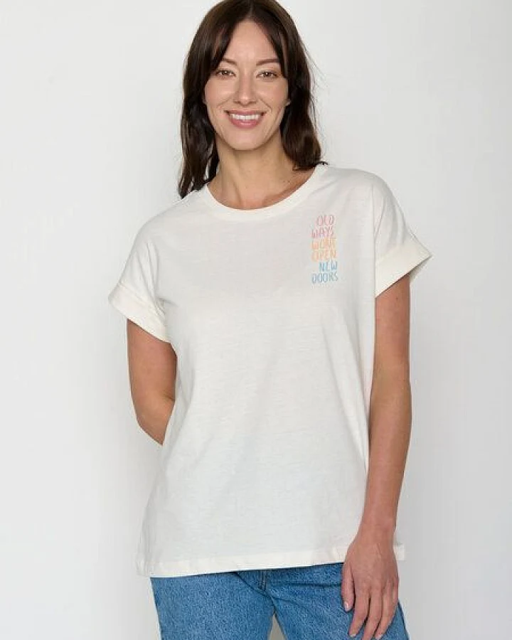 GREENBOMB Old Ways Loony - Sportliches T-Shirt aus Bio-Baumwolle mit Rollup Sleeve / hochwertiger Print / GOTS / Fair & Vegan