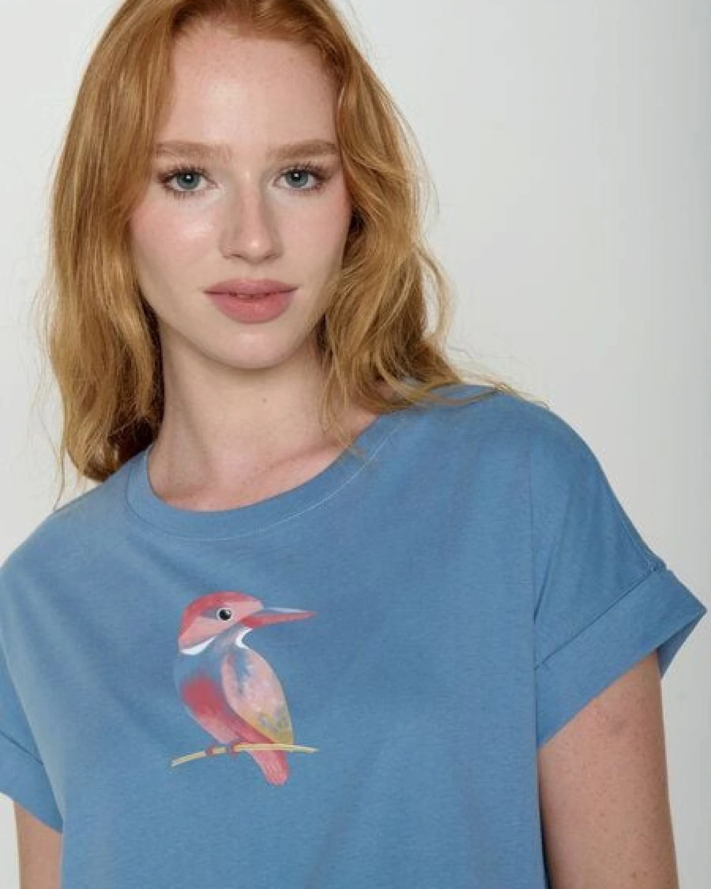 GREENBOMB Bird Look Loony - Sportliches T-Shirt aus Bio-Baumwolle mit Rollup Sleeve / hochwertiger Print / GOTS / Fair & Vegan – Ansicht 3