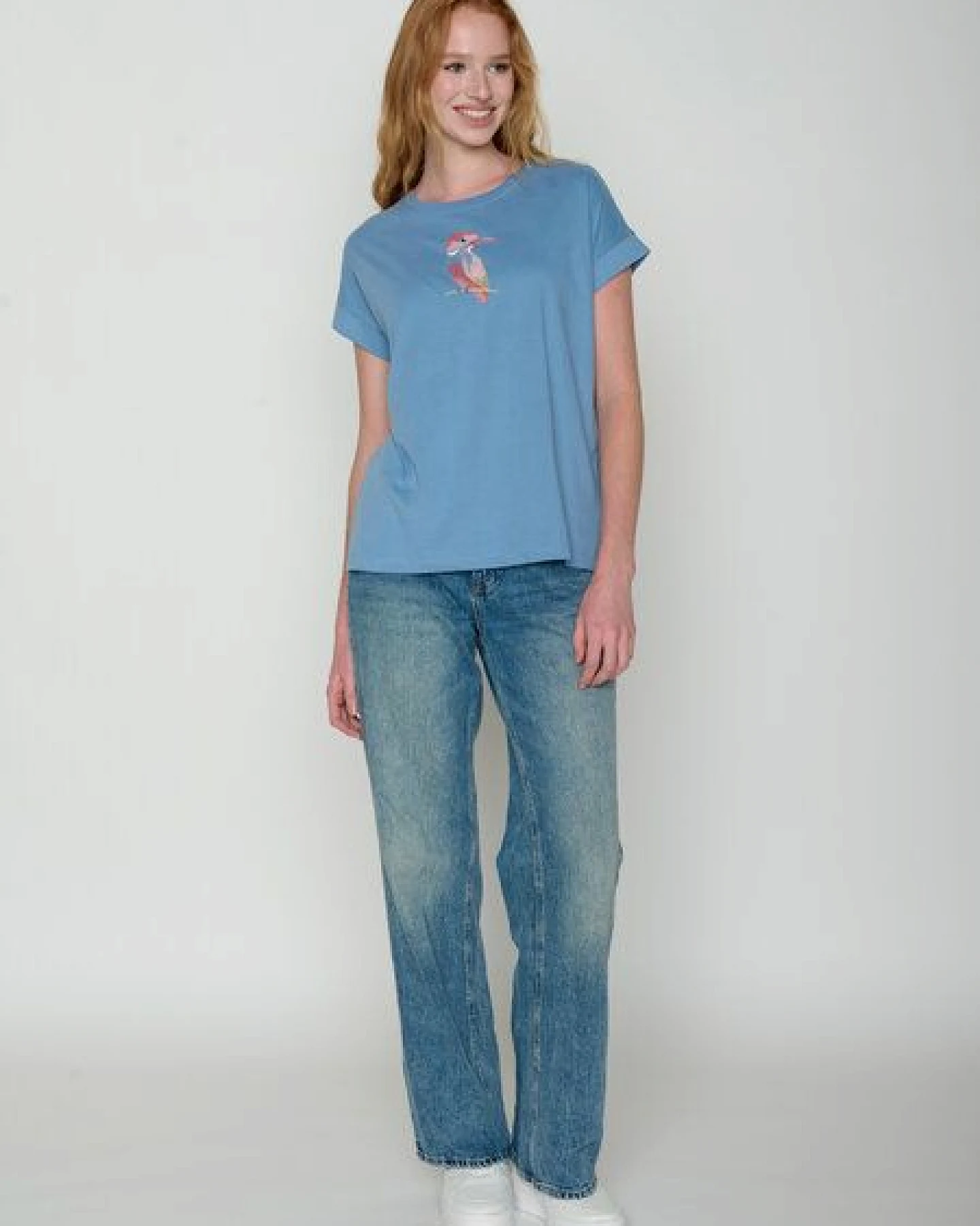 GREENBOMB Bird Look Loony - Sportliches T-Shirt aus Bio-Baumwolle mit Rollup Sleeve / hochwertiger Print / GOTS / Fair & Vegan – Ansicht 4
