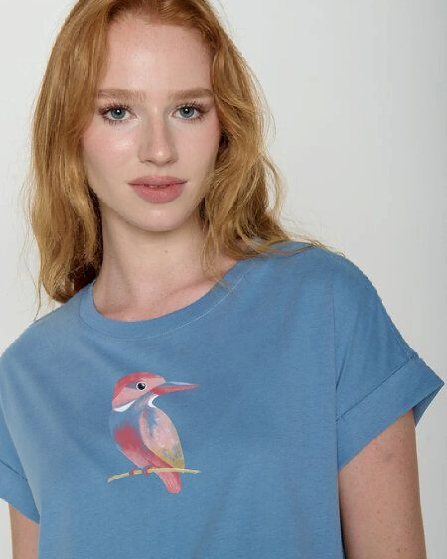 GREENBOMB Bird Look Loony - Sportliches T-Shirt aus Bio-Baumwolle mit Rollup Sleeve / hochwertiger Print / GOTS / Fair & Vegan – Ansicht 3