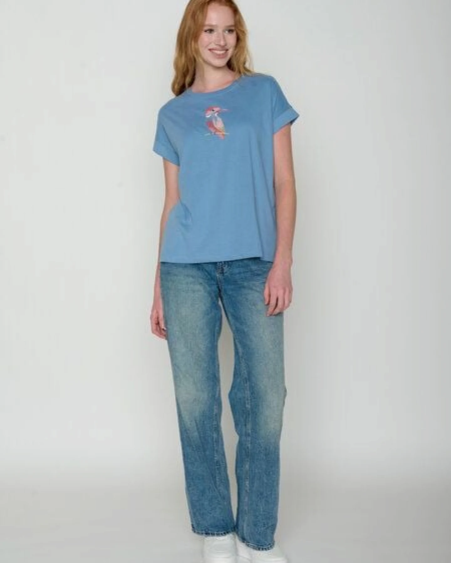 GREENBOMB Bird Look Loony - Sportliches T-Shirt aus Bio-Baumwolle mit Rollup Sleeve / hochwertiger Print / GOTS / Fair & Vegan – Ansicht 4