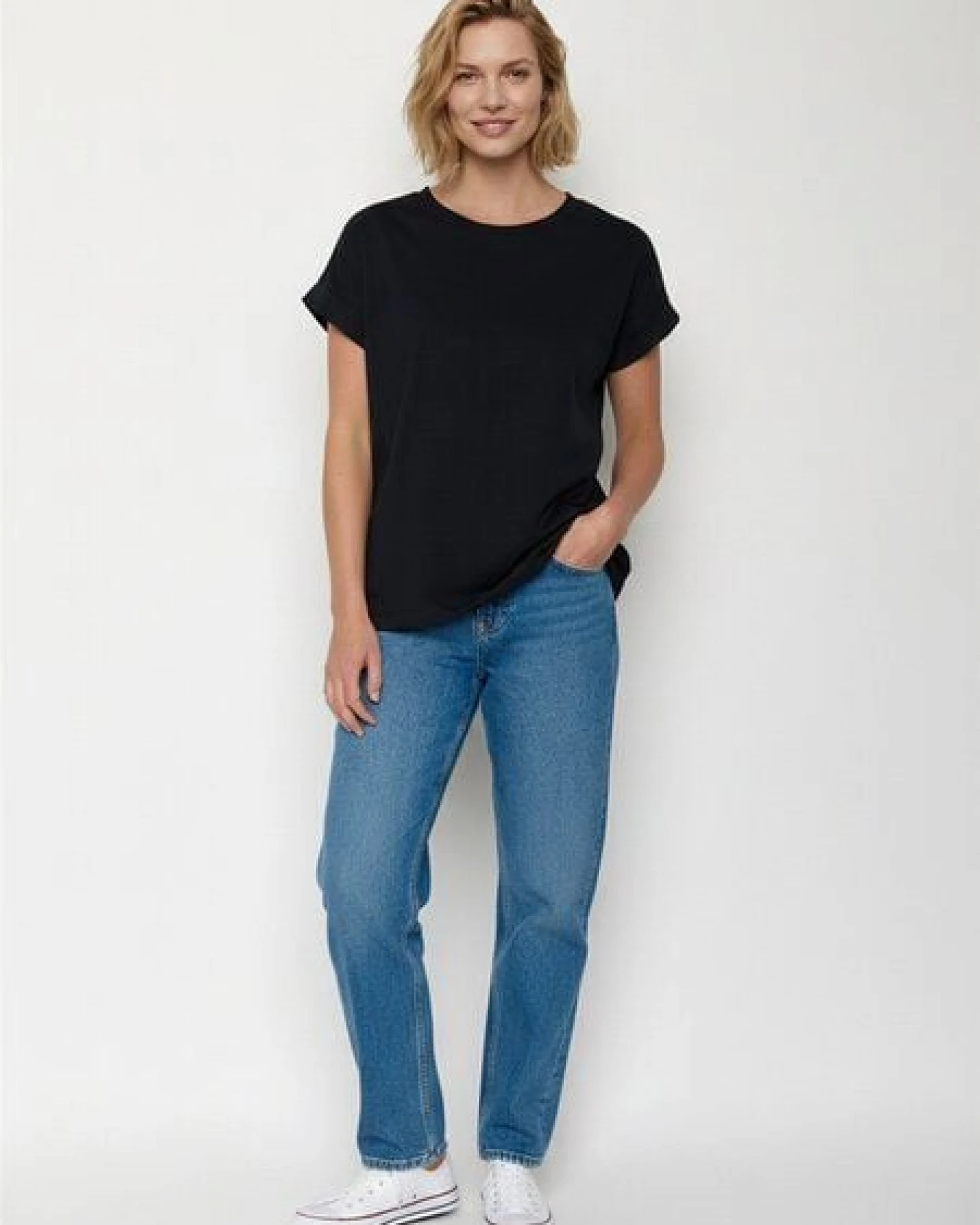 GREENBOMB Basic Loony - Sportliches T-Shirt aus Bio-Baumwolle mit Rollup Sleeve / GOTS / Fair & Vegan – Ansicht 3