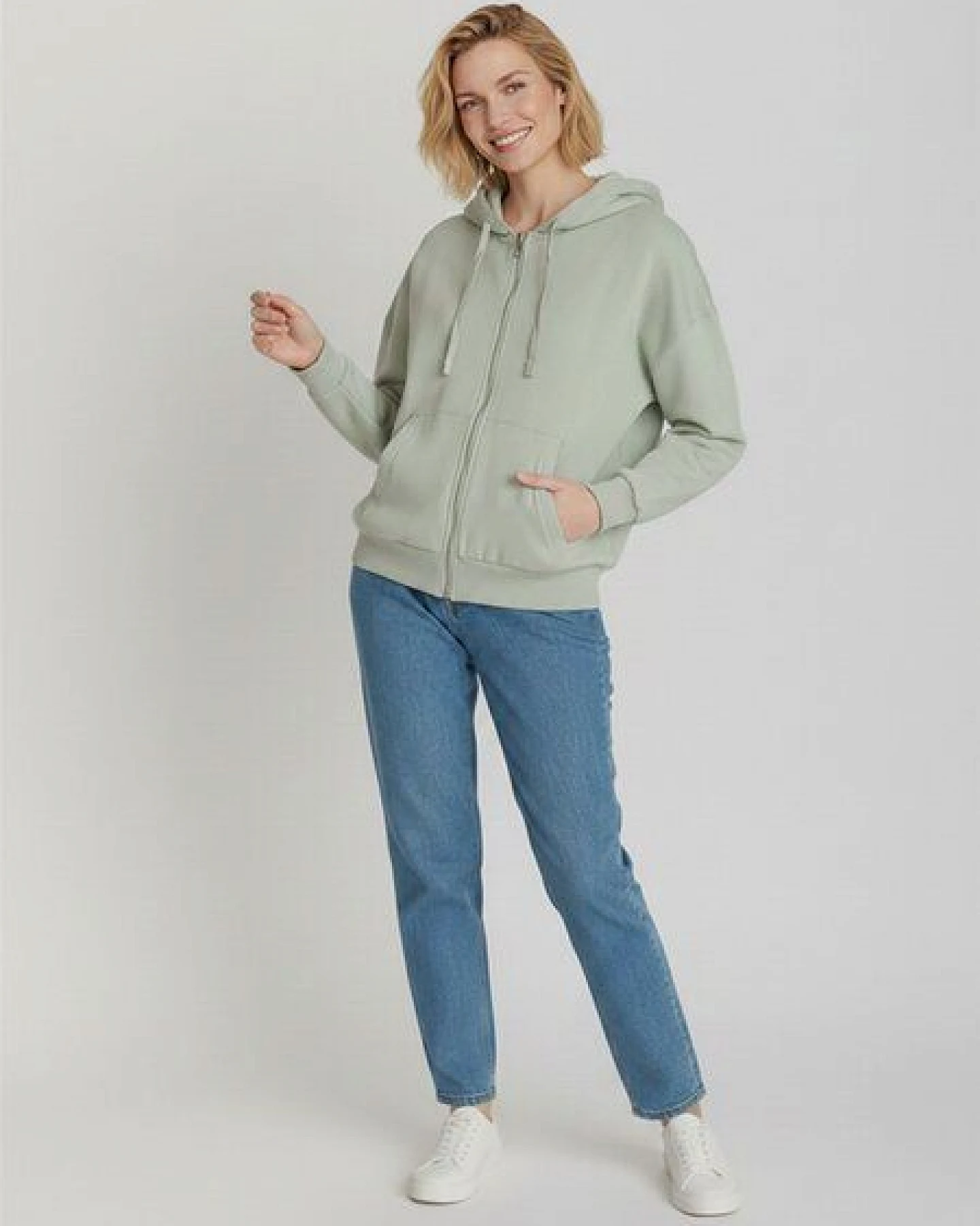 GREENBOMB Basic Vale - Lässige Sweatjacke aus Bio-Baumwolle / GOTS / Fair & Vegan – Ansicht 3