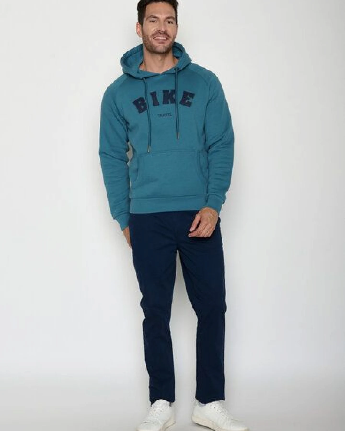GREENBOMB Bike Travel Trek - Hoodie aus Bio-Baumwolle mit Raglan-Arm / hochwertiger Print / GOTS / Fair & Vegan – Ansicht 3
