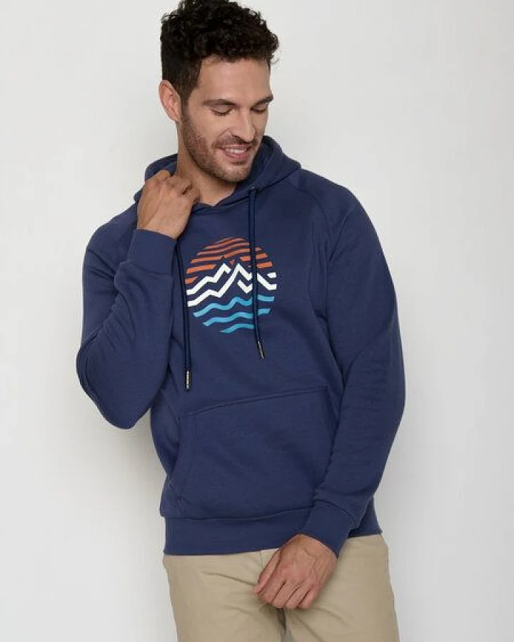 GREENBOMB Mountain Stripes Trek - Hoodie aus Bio-Baumwolle mit Raglan-Arm / hochwertiger Print / GOTS / Fair & Vegan