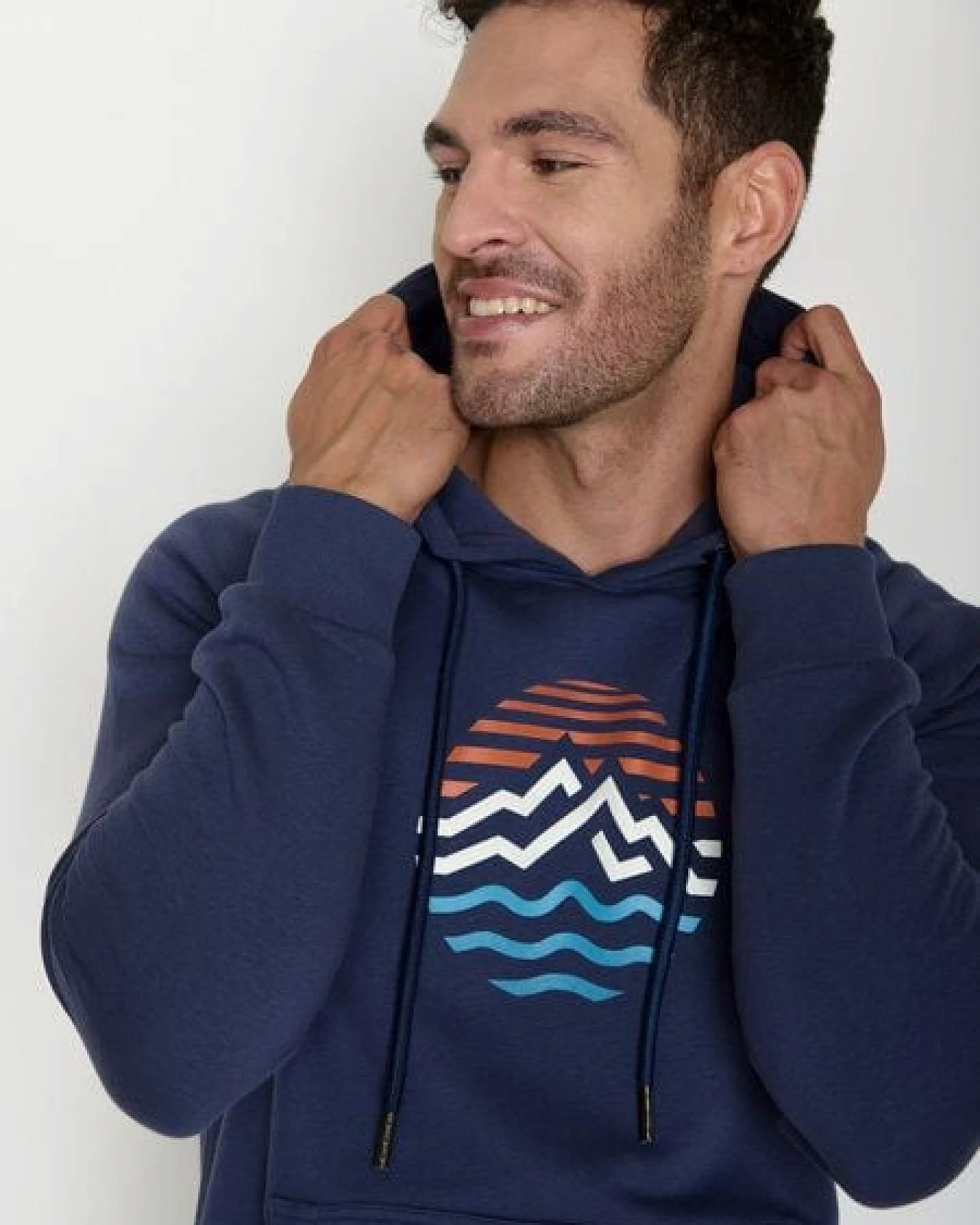 GREENBOMB Mountain Stripes Trek - Hoodie aus Bio-Baumwolle mit Raglan-Arm / hochwertiger Print / GOTS / Fair & Vegan – Ansicht 2