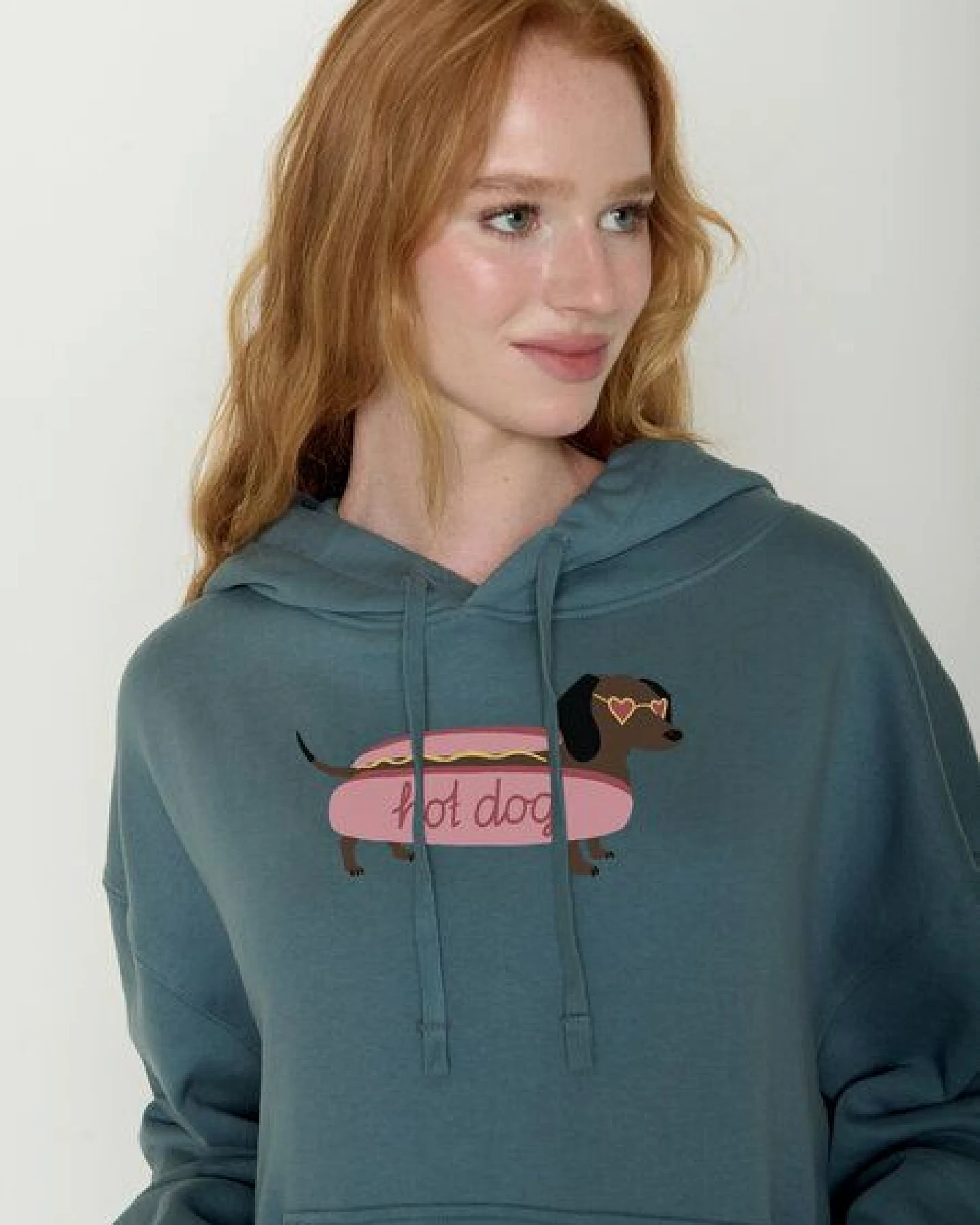 GREENBOMB Hot Dog Mello - Lässiger Hoodie aus Bio-Baumwolle / hochwertiger Print / GOTS / Fair & Vegan – Ansicht 2