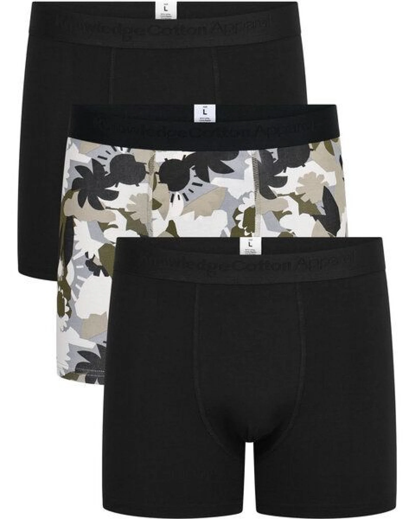 KnowledgeCotton Apparel 3-Pack Boxershorts FLOWER Print aus Bio-Baumwolle – Ansicht 2