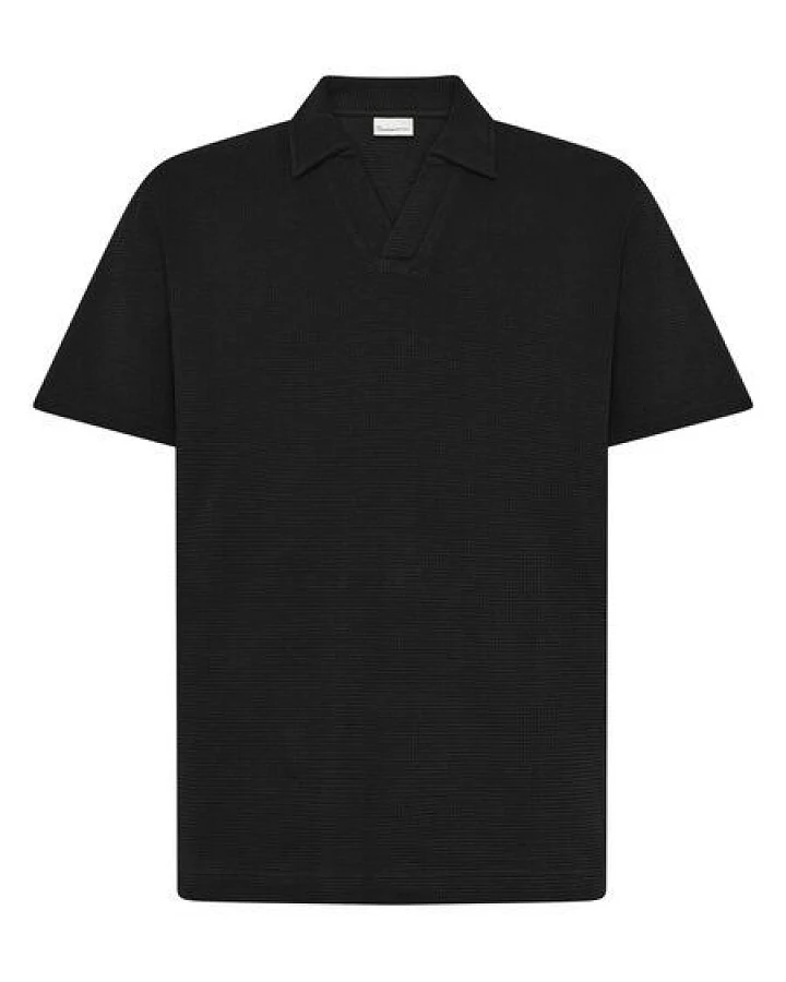 KnowledgeCotton Apparel Lockeres Poloshirt mit Waffelstruktur aus Bio-Baumwolle