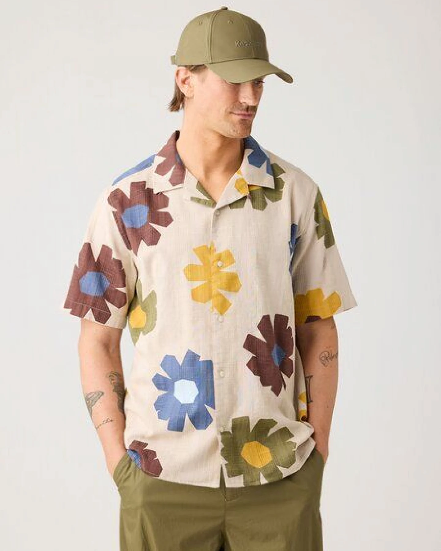 KnowledgeCotton Apparel Lockeres Kurzarmhemd mit Print aus Bio-Baumwolle – Ansicht 3