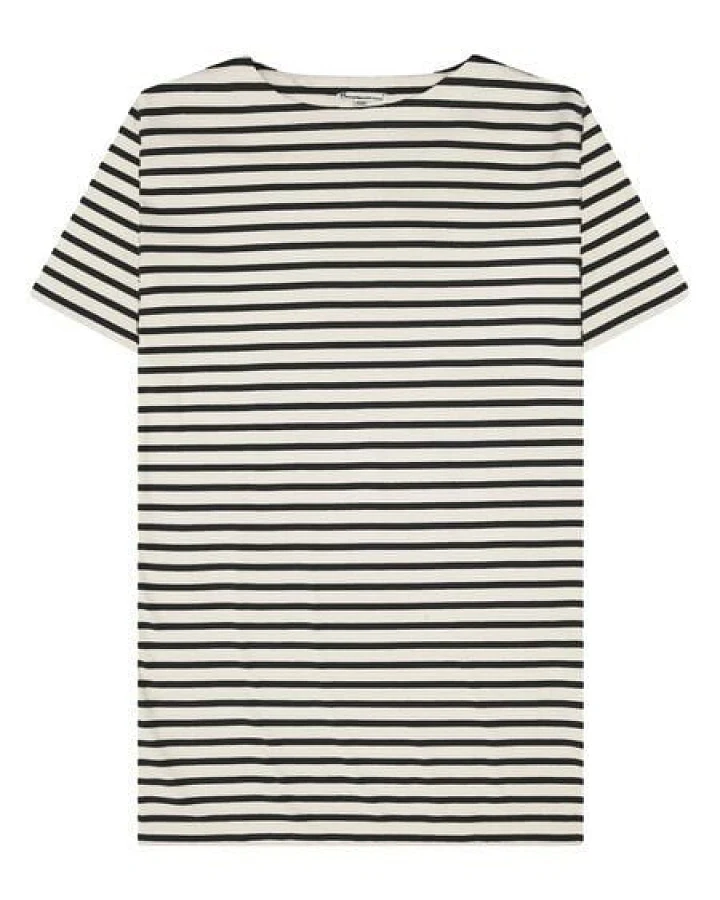 KnowledgeCotton Apparel T-Shirt-Kleid mit Streifen aus Bio-Baumwolle