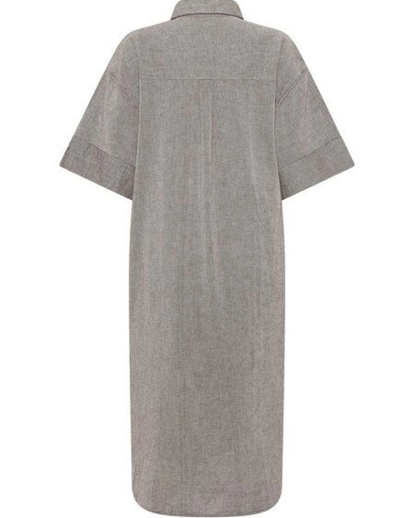 KnowledgeCotton Apparel Kurzarm-Blusenkleid mit Struktur aus Bio-Baumwolle – Ansicht 3
