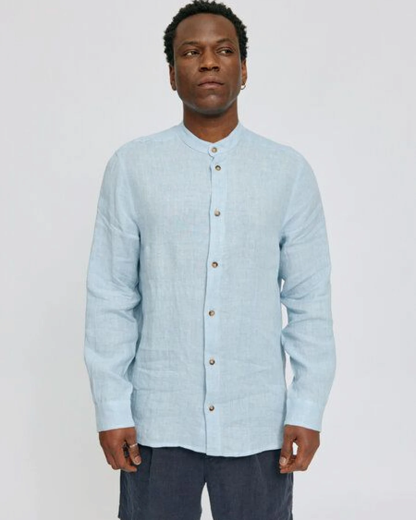 Mazine Leinenhemd mit Stehkragen (Stand Collar Linen Shirt) – Ansicht 3