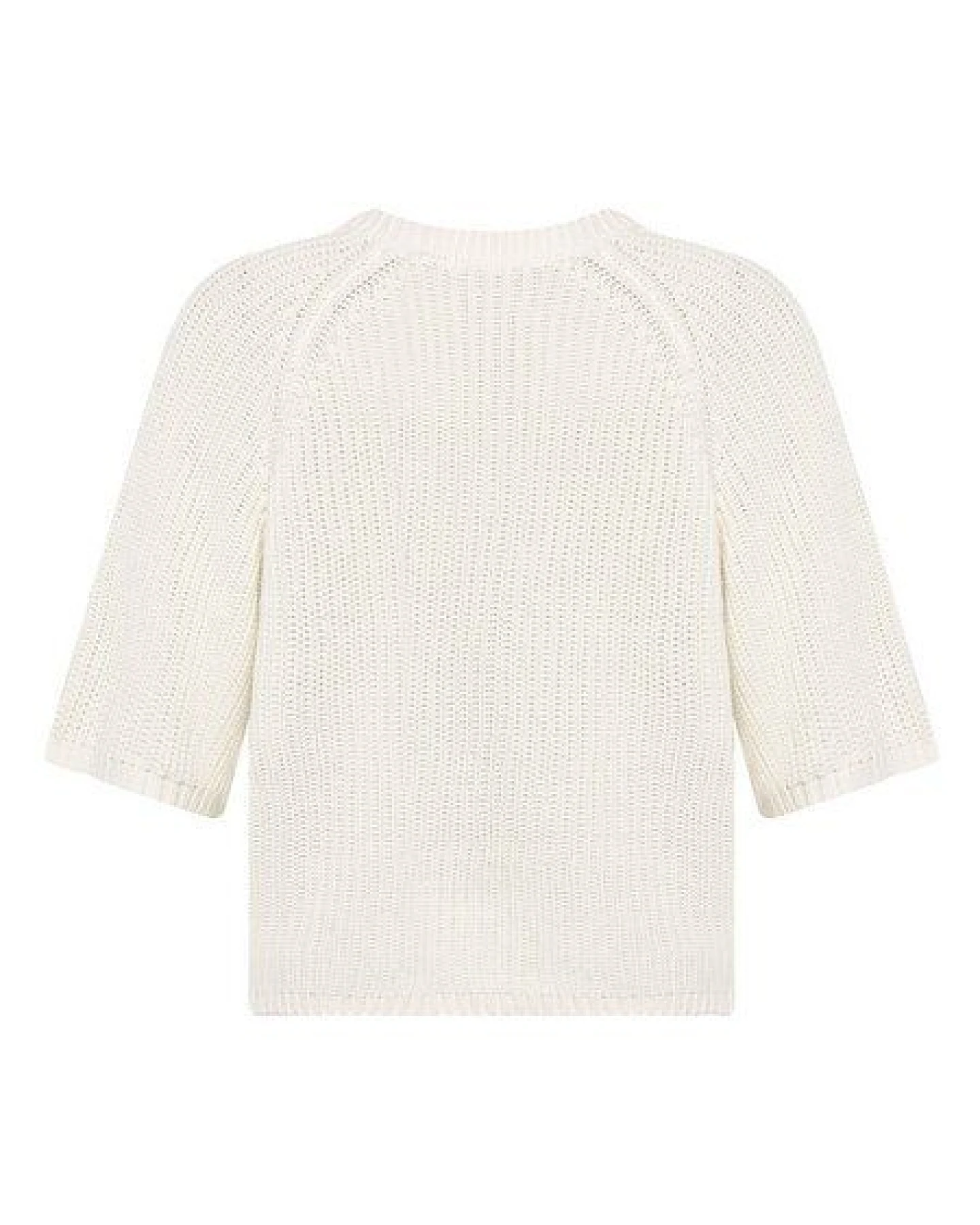 KnowledgeCotton Apparel Leichter Kurzarm Pullover mit V-Ausschnitt aus Bio-Baumwolle – Ansicht 3